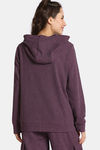 Rosaline Waffle Knit Cotton Full Length Hoodie - Italian Plum — thumbnail 3